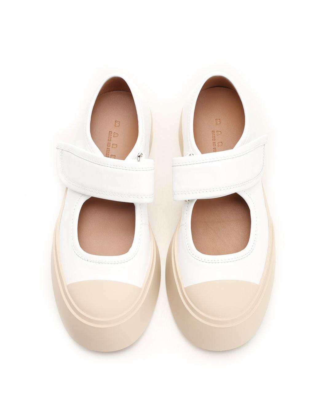 MARNI Белые кожаные балетки, фото 5