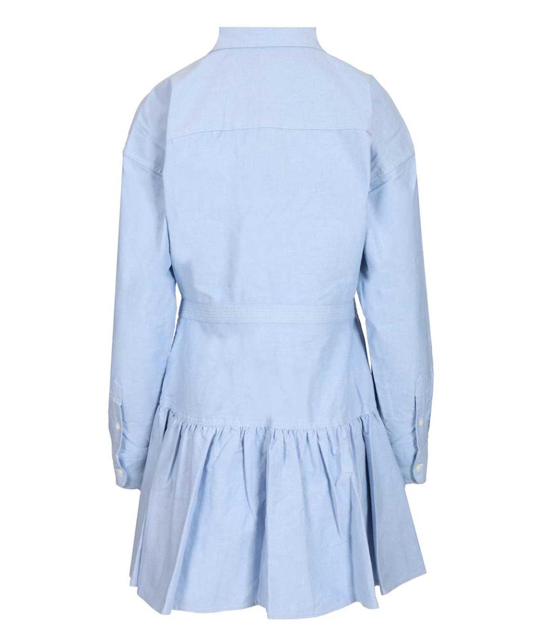 POLO RALPH LAUREN Голубое хлопковое повседневное платье, фото 2