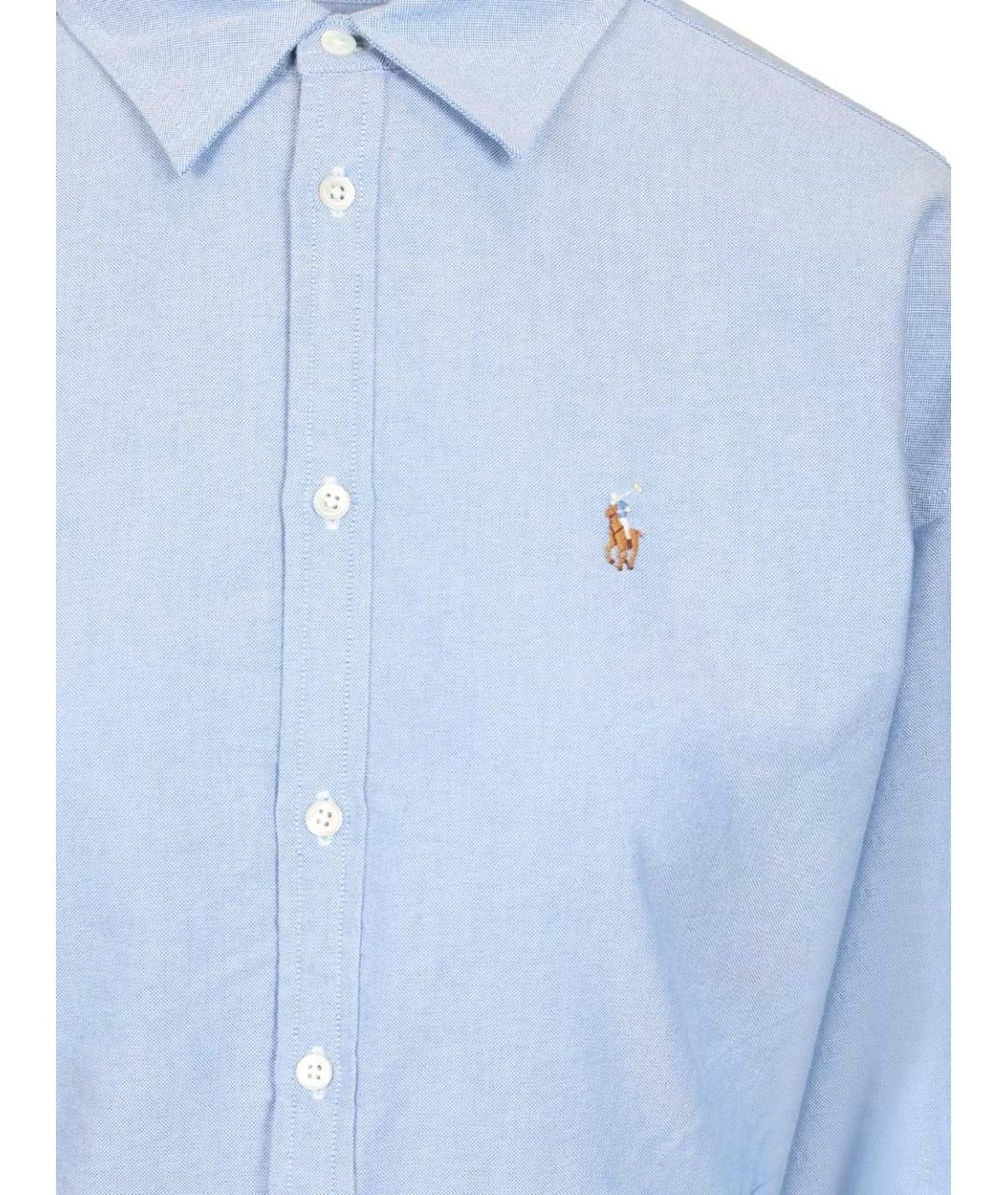 POLO RALPH LAUREN Голубое хлопковое повседневное платье, фото 4