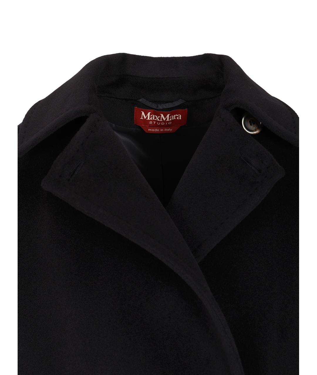 MAX MARA STUDIO Темно-синее шерстяное пальто, фото 4