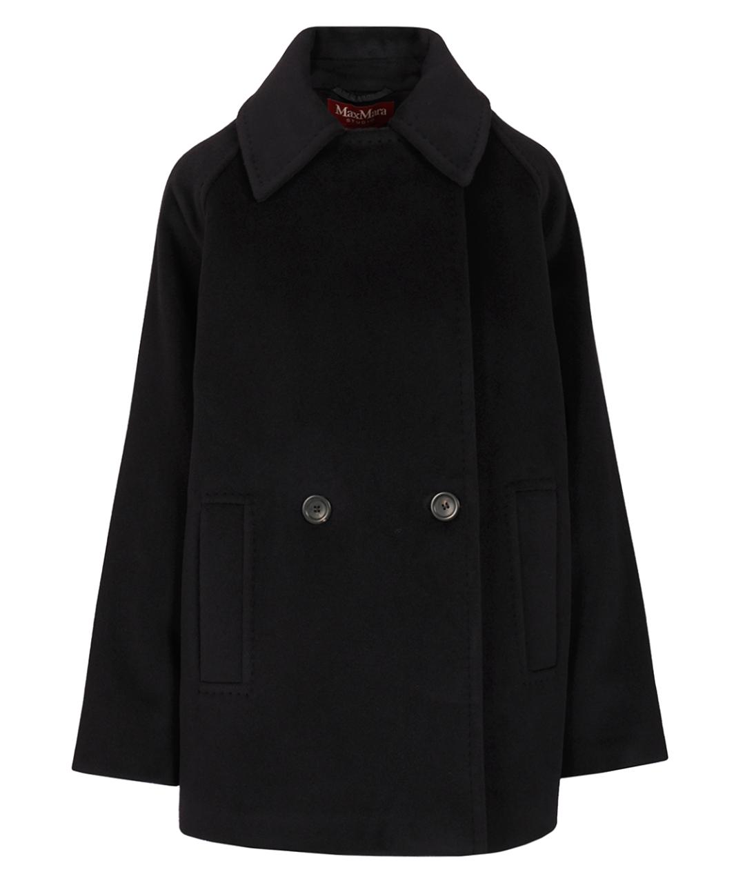 MAX MARA STUDIO Темно-синее шерстяное пальто, фото 1