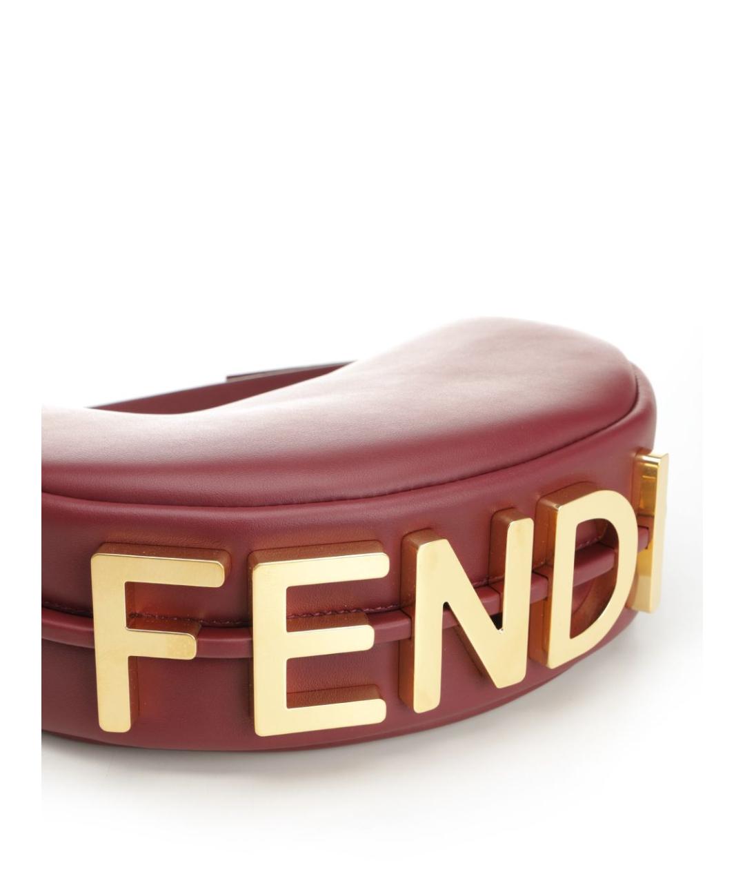 FENDI Красная кожаная сумка через плечо, фото 5