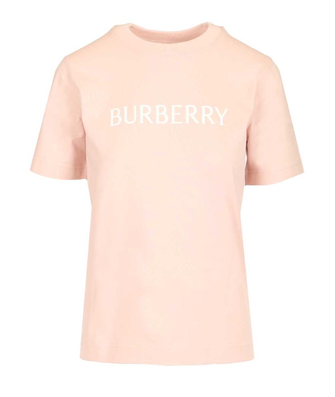 BURBERRY Розовая хлопковая футболка, фото 1