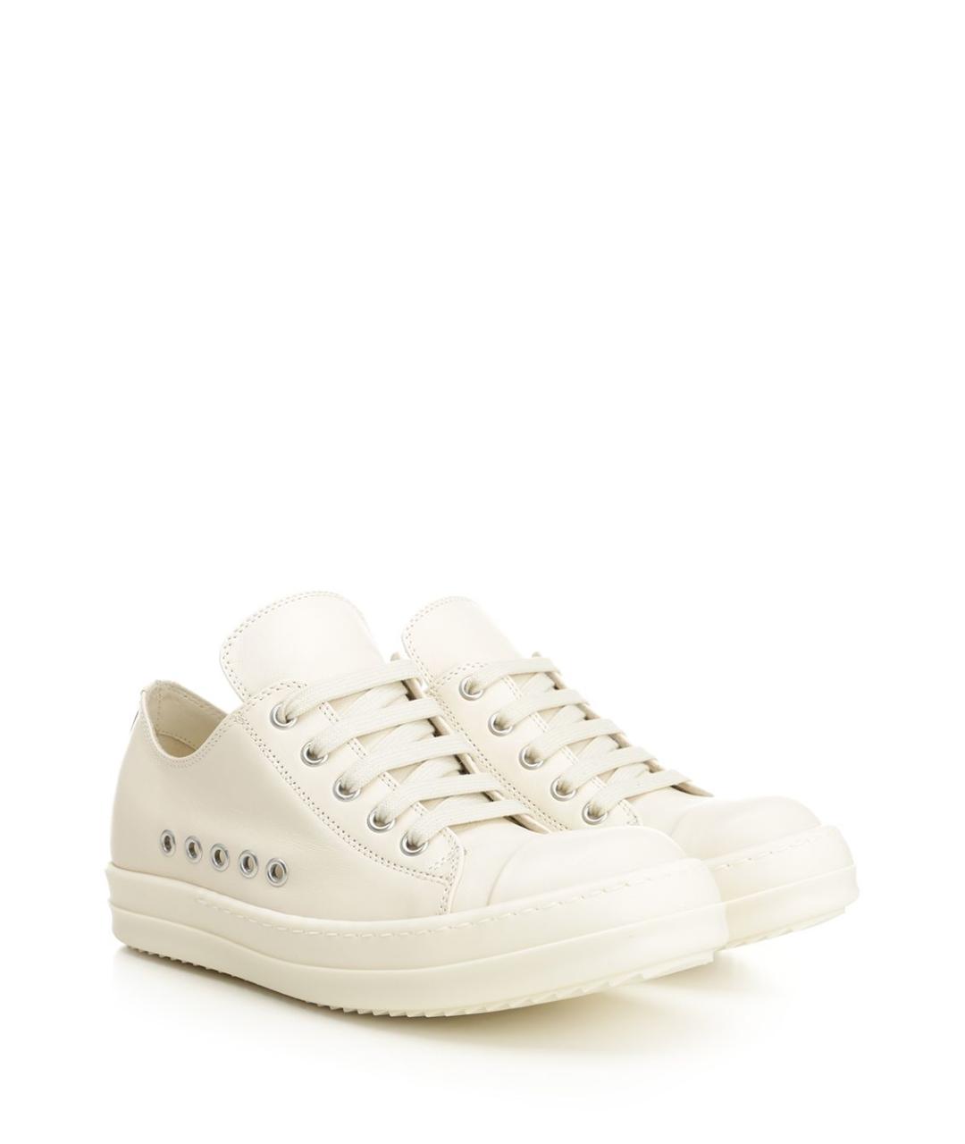 RICK OWENS Белые кожаные кеды, фото 2