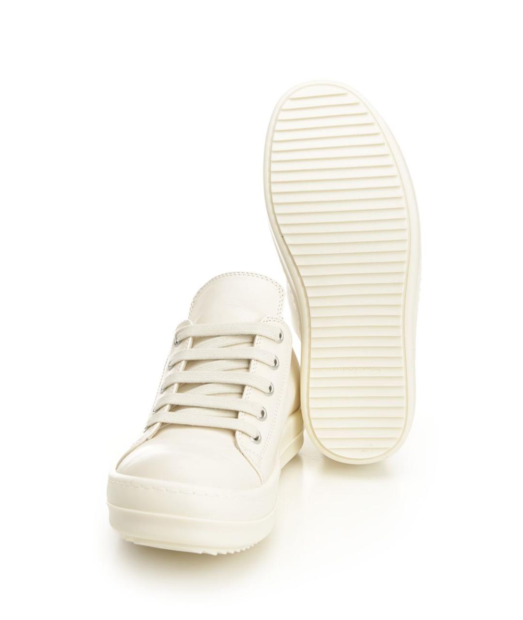 RICK OWENS Белые кожаные кеды, фото 5