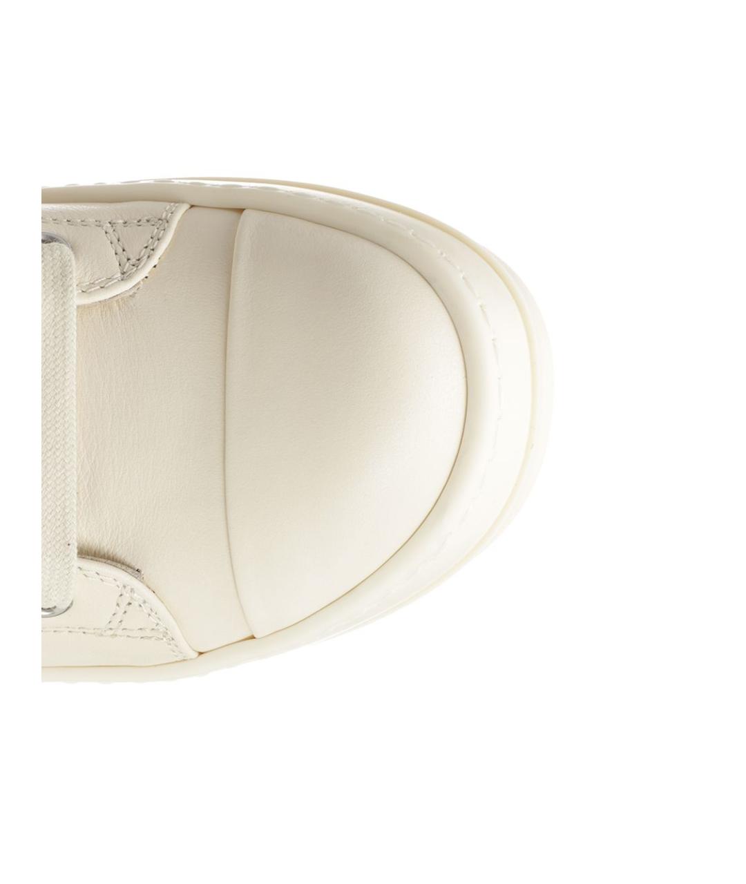 RICK OWENS Белые кожаные кеды, фото 4