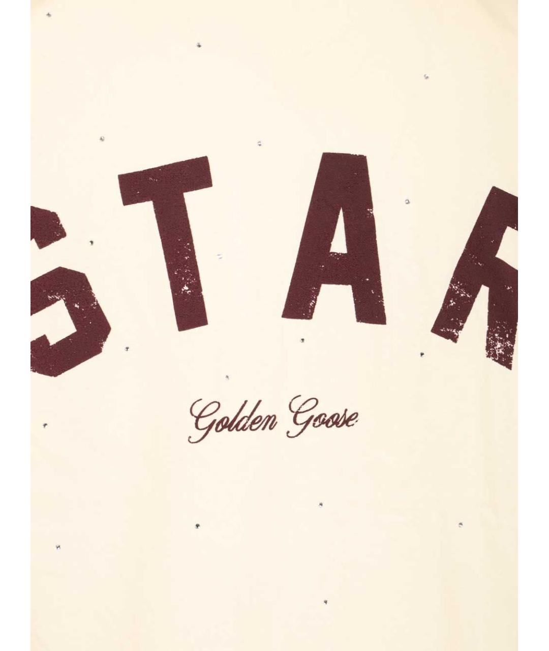 GOLDEN GOOSE DELUXE BRAND Бежевая хлопковая футболка, фото 4