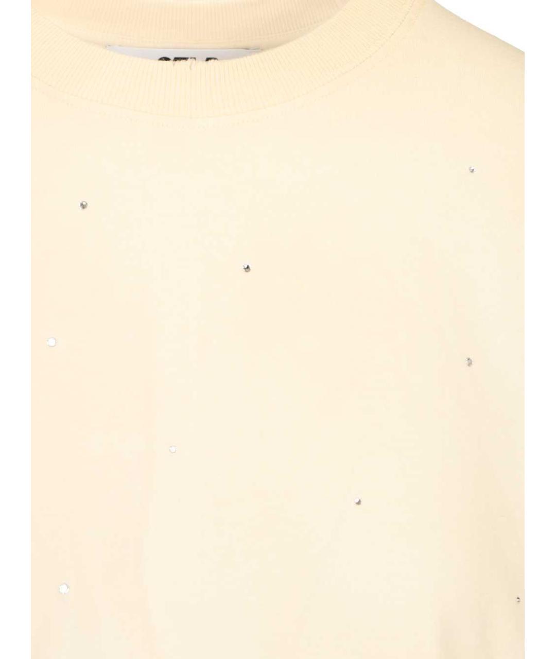 GOLDEN GOOSE DELUXE BRAND Бежевая хлопковая футболка, фото 3