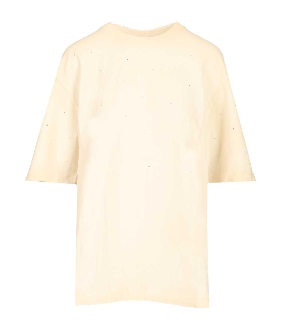 GOLDEN GOOSE DELUXE BRAND Бежевая хлопковая футболка, фото 1