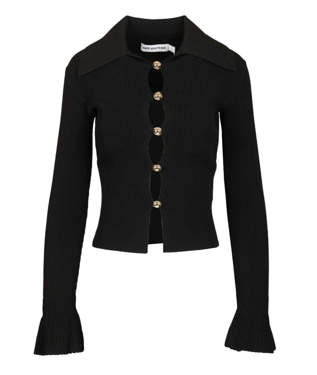SELF-PORTRAIT Черный вискозный кардиган, фото 1