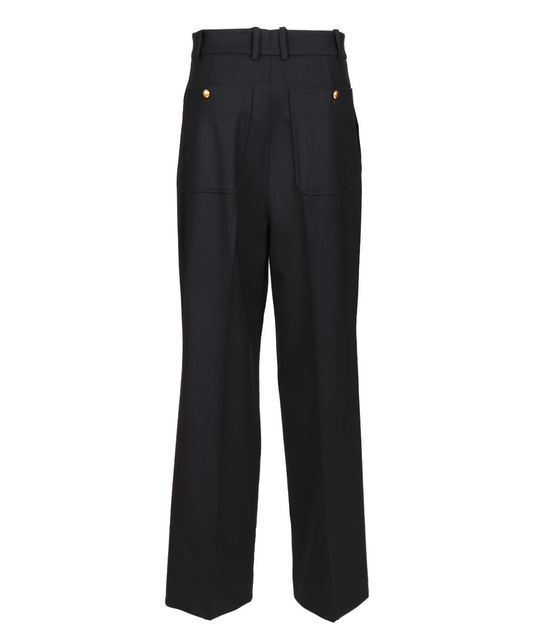 P.A.R.O.S.H. Темно-синие шерстяные прямые брюки, фото 2