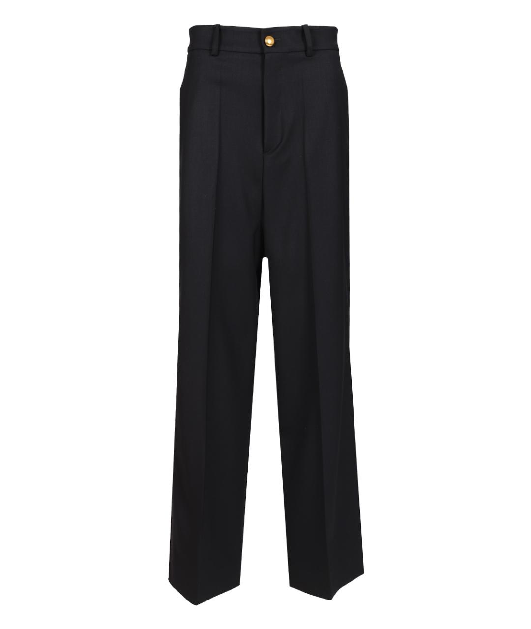 P.A.R.O.S.H. Темно-синие шерстяные прямые брюки, фото 1