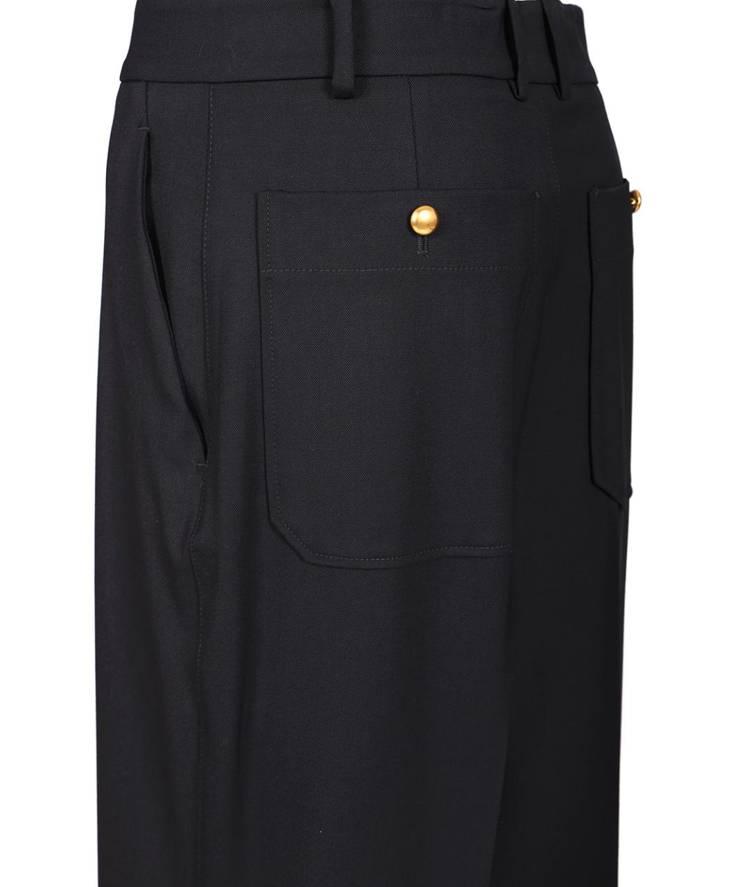 P.A.R.O.S.H. Темно-синие шерстяные прямые брюки, фото 5