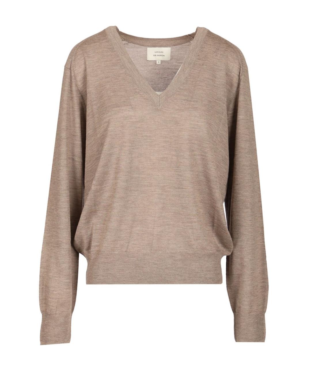 LOULOU STUDIO Бежевый кашемировый джемпер / свитер, фото 1