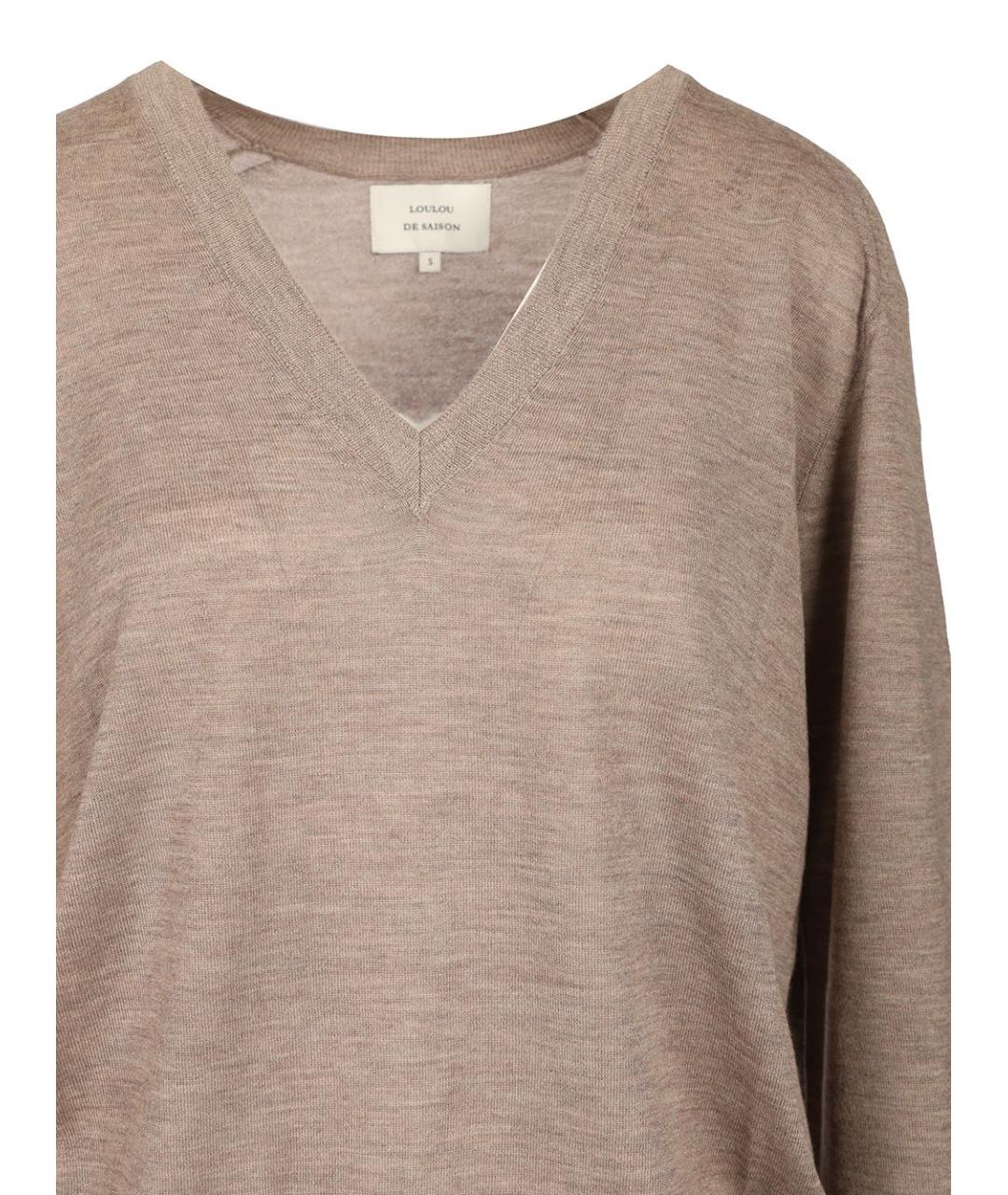 LOULOU STUDIO Бежевый кашемировый джемпер / свитер, фото 4