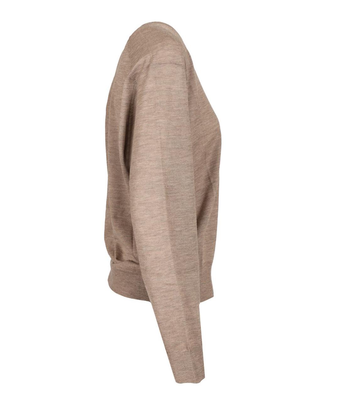 LOULOU STUDIO Бежевый кашемировый джемпер / свитер, фото 3