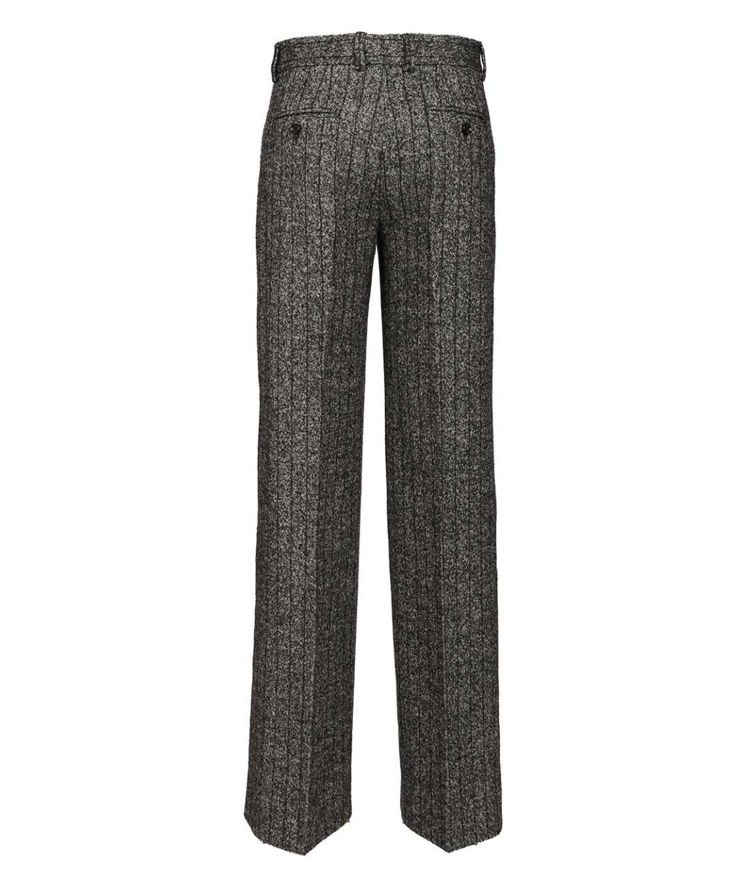 DOLCE&GABBANA Серые шерстяные прямые брюки, фото 2