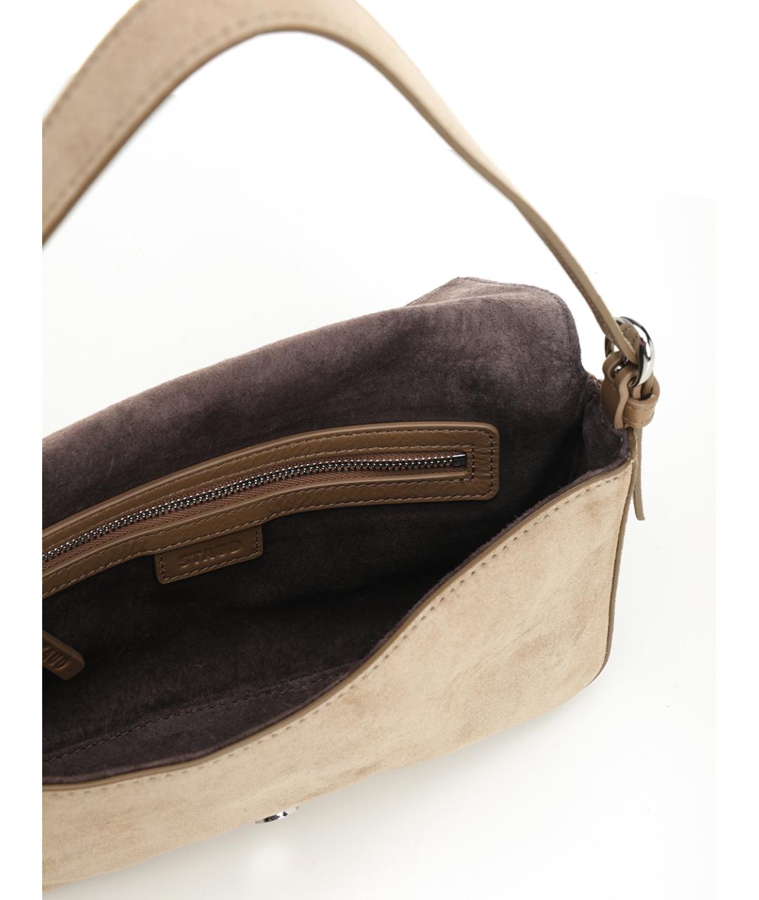 STAUD Бежевая замшевая сумка через плечо, фото 4