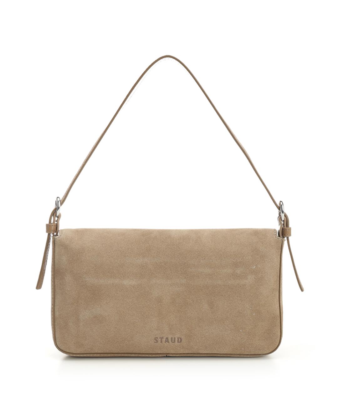 STAUD Бежевая замшевая сумка через плечо, фото 3