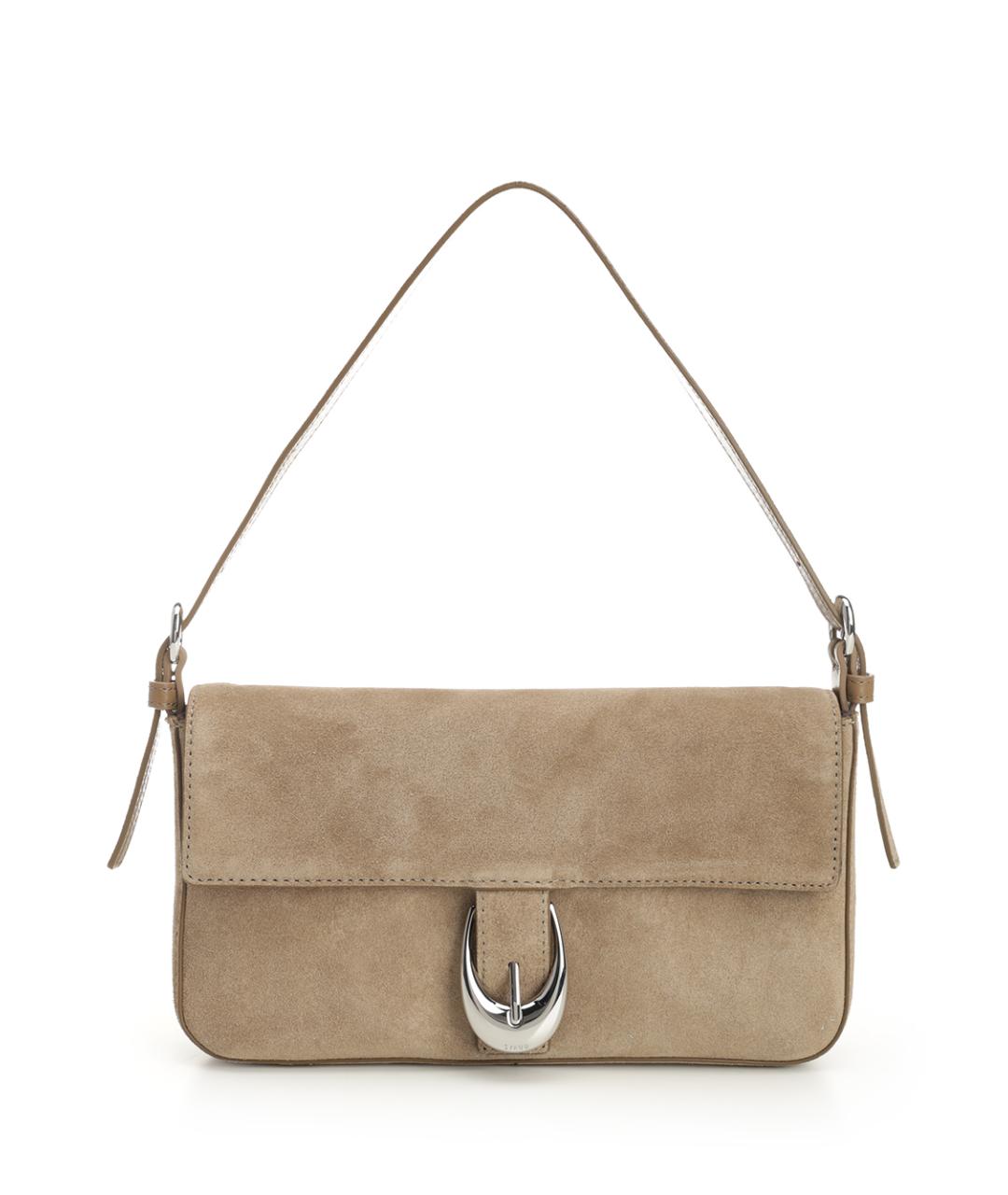 STAUD Бежевая замшевая сумка через плечо, фото 1