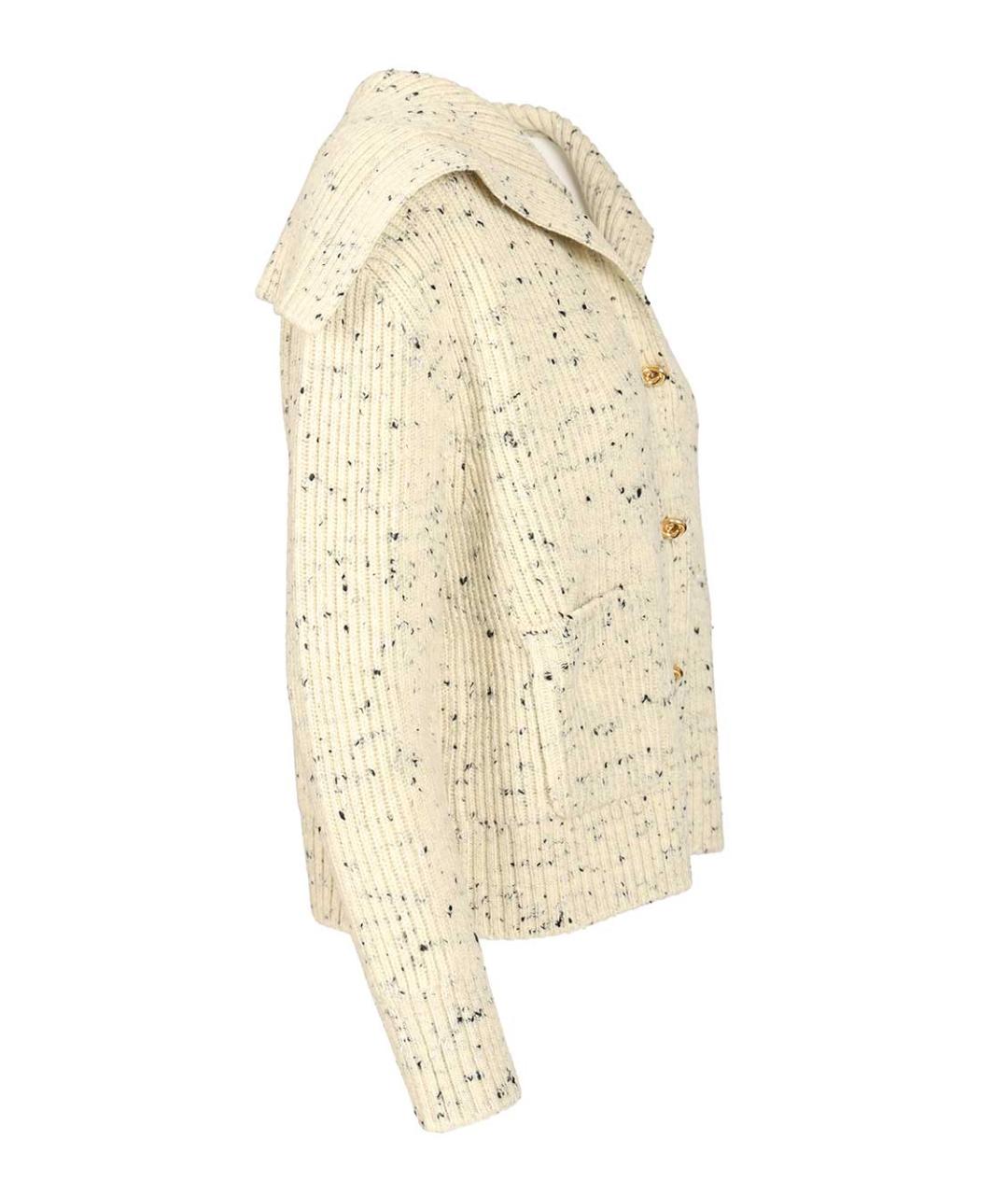 BOTTEGA VENETA Бежевый шерстяной кардиган, фото 3