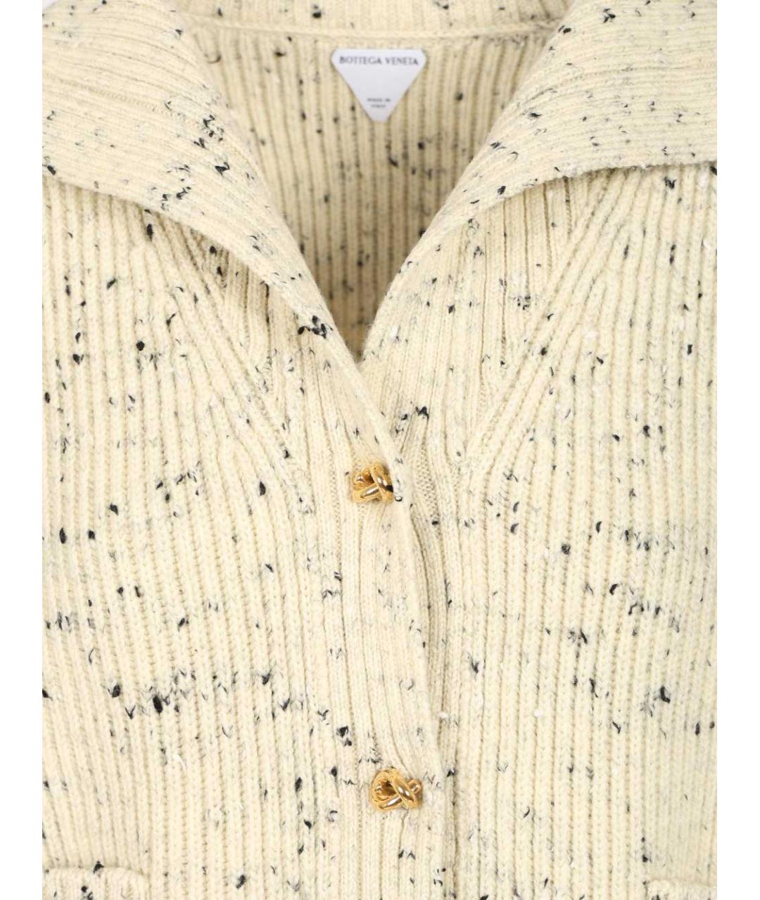 BOTTEGA VENETA Бежевый шерстяной кардиган, фото 4