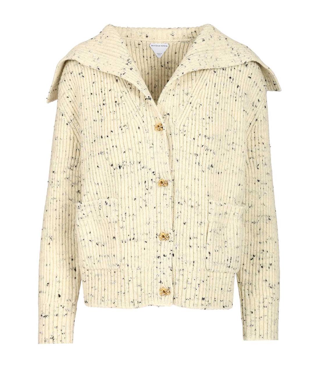BOTTEGA VENETA Бежевый шерстяной кардиган, фото 1