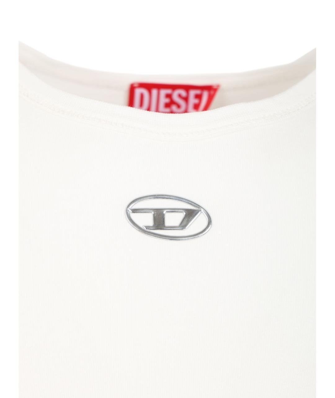 DIESEL Белая хлопко-эластановая футболка, фото 3