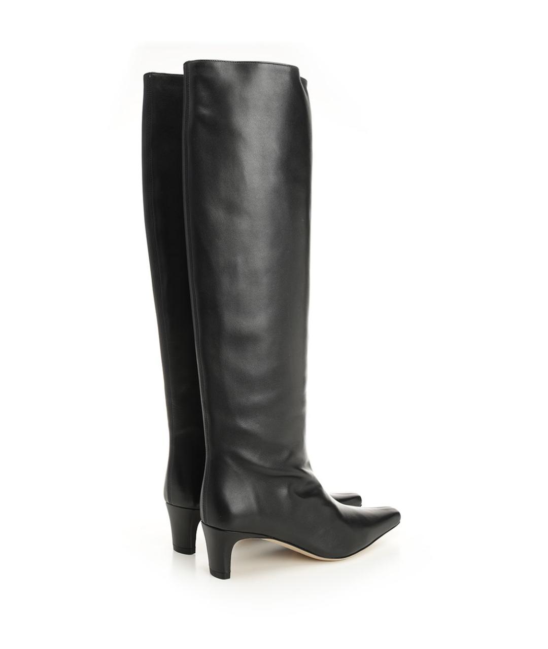 STAUD Черные кожаные сапоги, фото 3