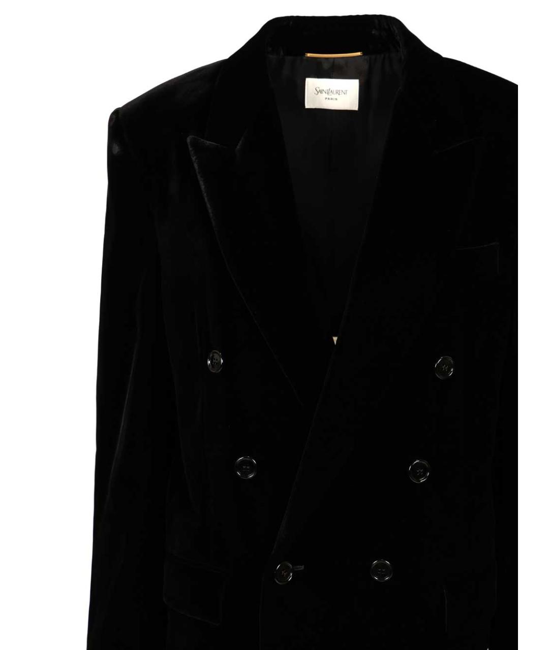 SAINT LAURENT Черный хлопковый жакет/пиджак, фото 3