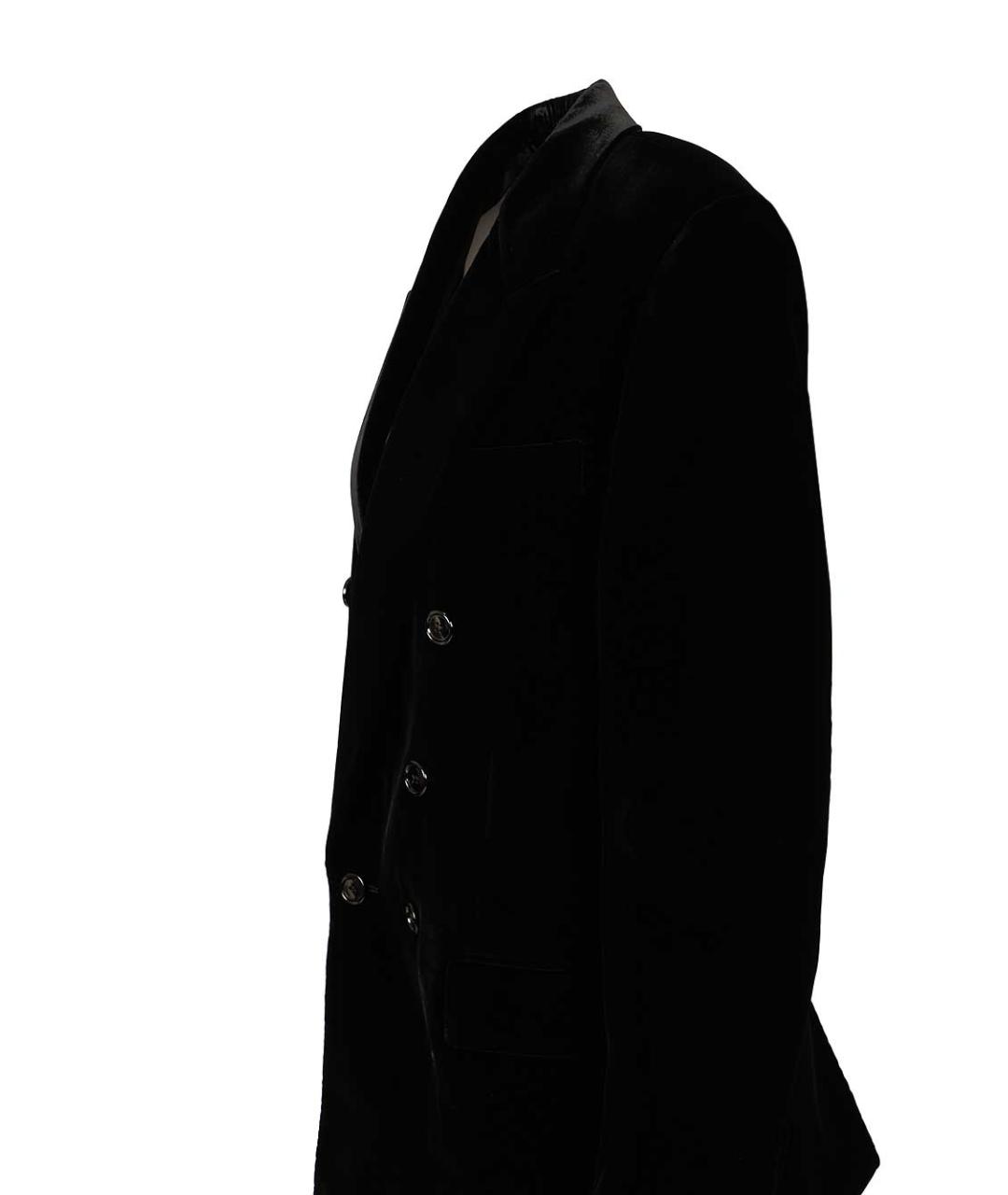 SAINT LAURENT Черный хлопковый жакет/пиджак, фото 4