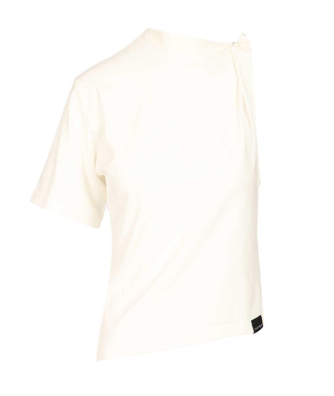 COURREGES Белая хлопковая футболка, фото 1