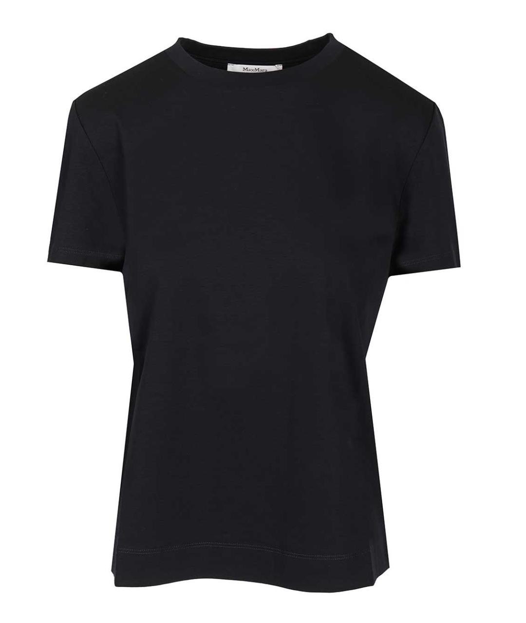 MAX MARA Темно-синяя хлопковая футболка, фото 1