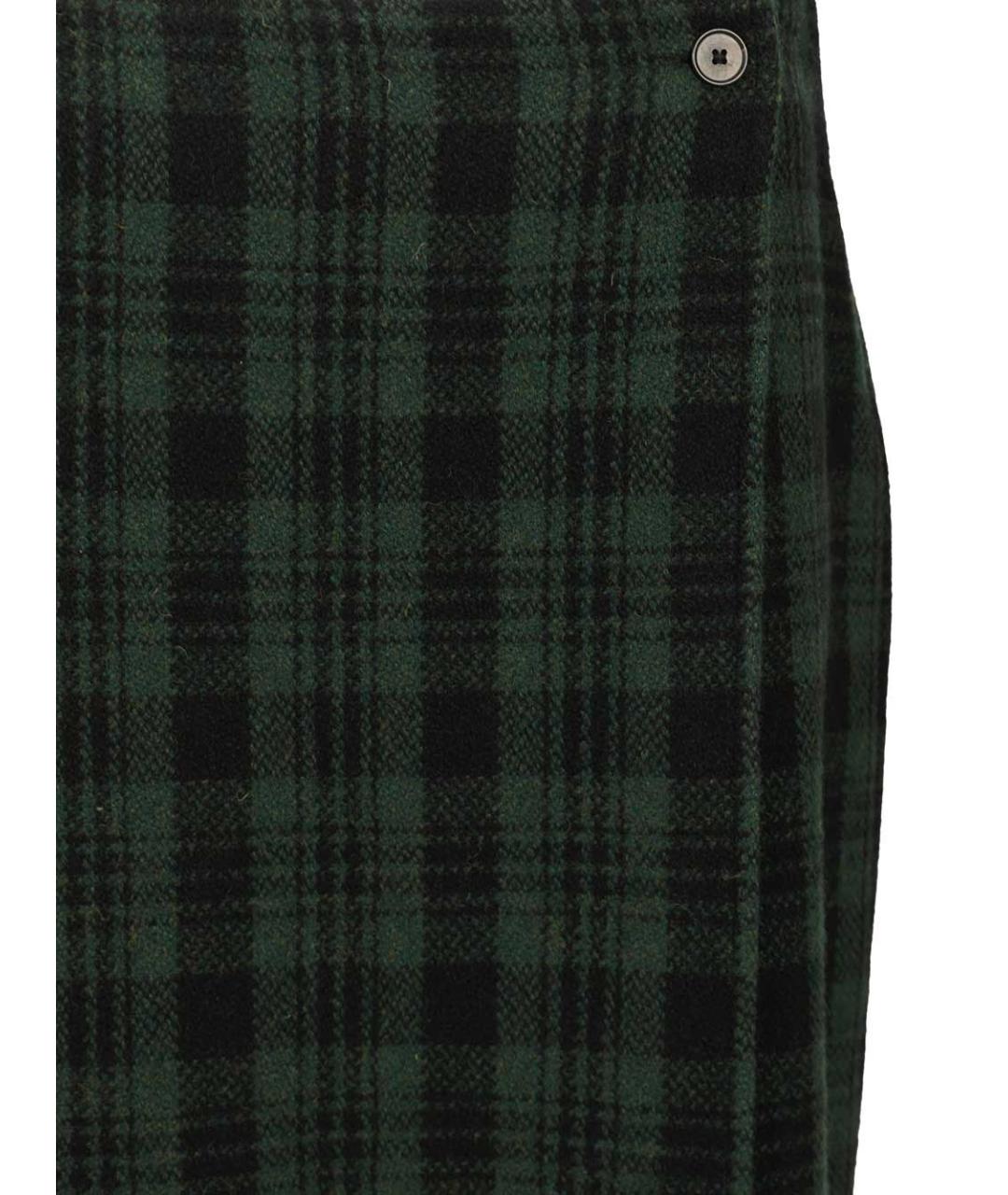 POLO RALPH LAUREN Зеленая шерстяная юбка миди, фото 4