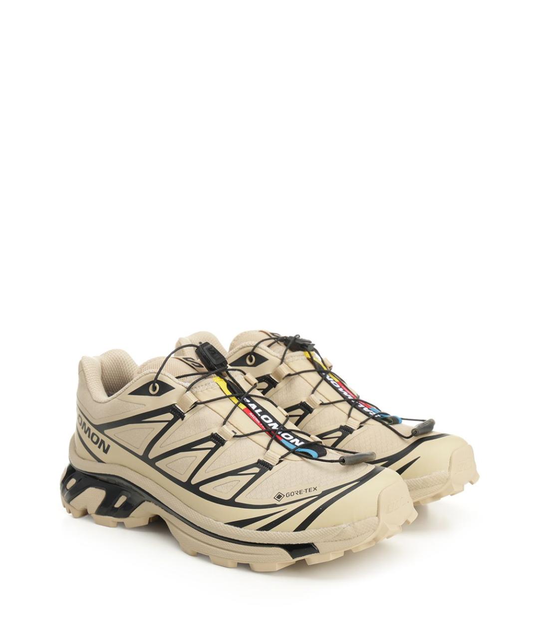 SALOMON Бежевые текстильные низкие кроссовки / кеды, фото 2