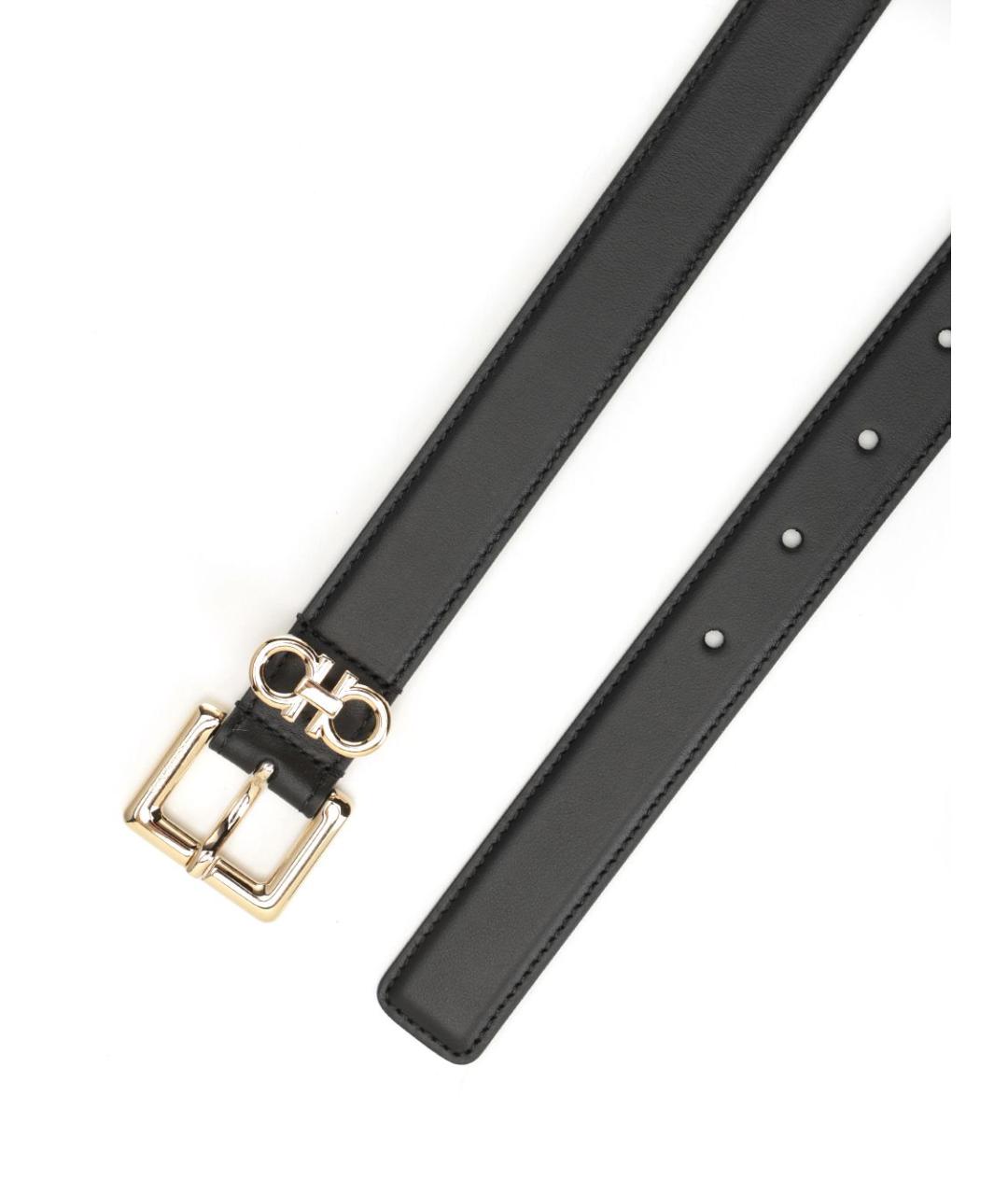 FERRAGAMO Черный кожаный ремень, фото 2