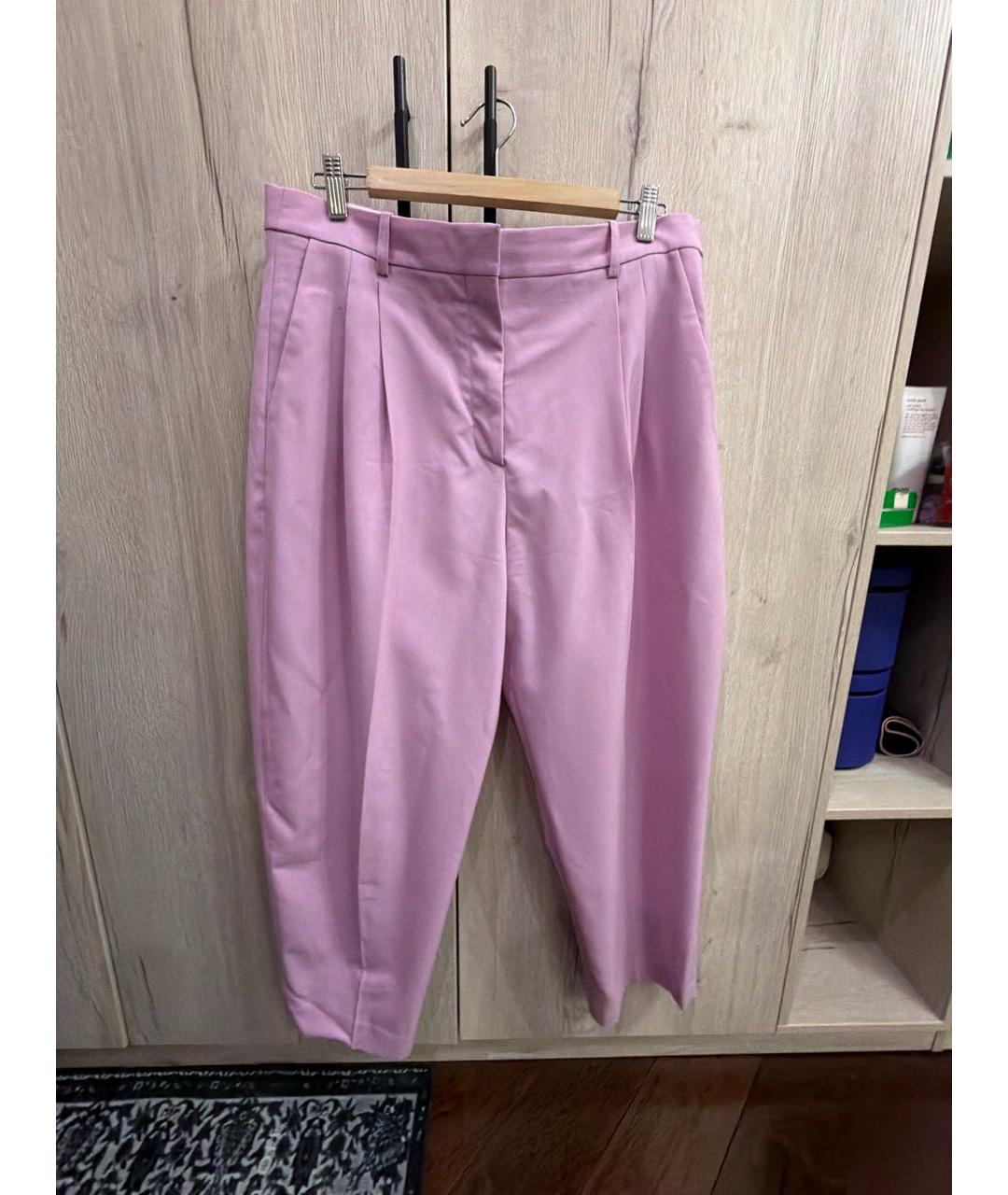 STELLA MCCARTNEY Розовые шерстяные брюки широкие, фото 9