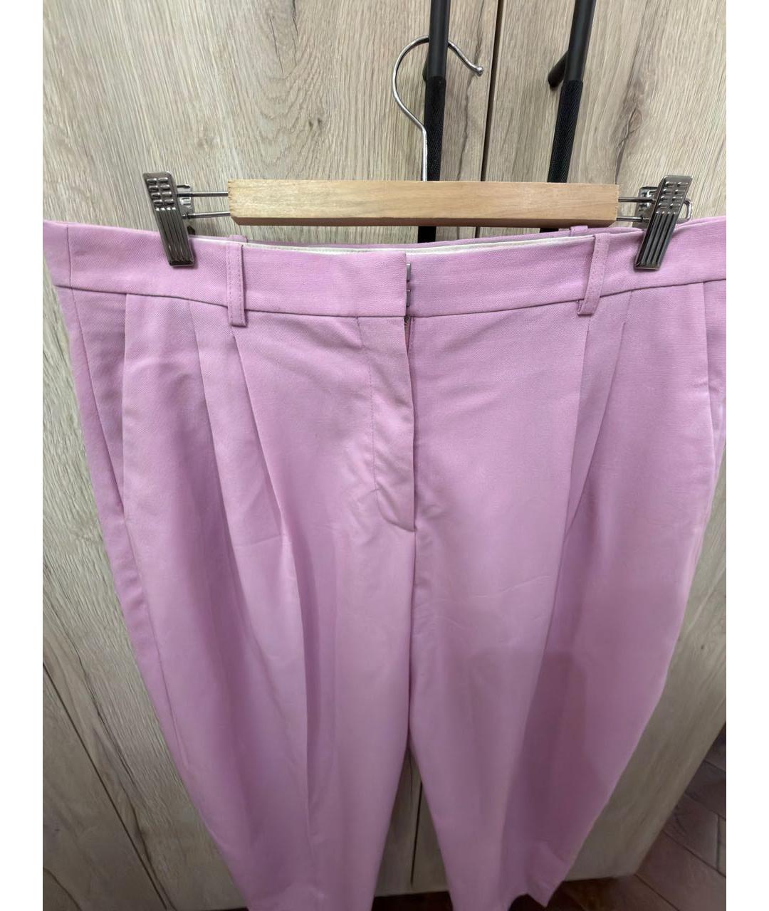 STELLA MCCARTNEY Розовые шерстяные брюки широкие, фото 4