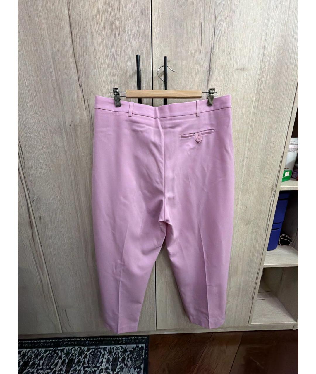 STELLA MCCARTNEY Розовые шерстяные брюки широкие, фото 2