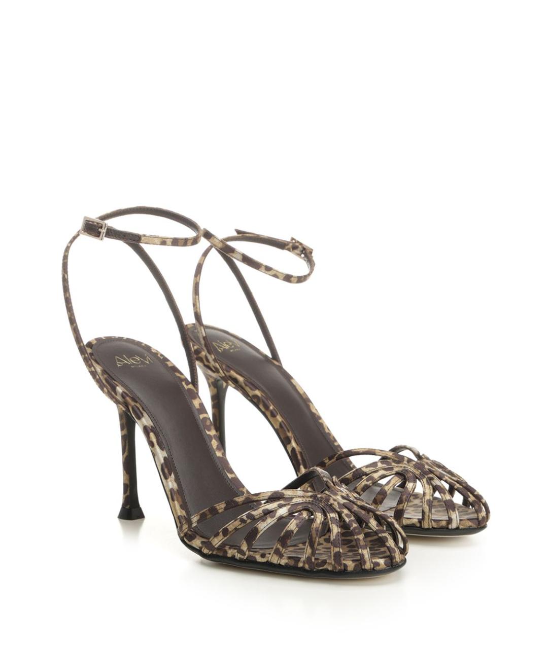 ALEVI Коричневые текстильные босоножки, фото 2