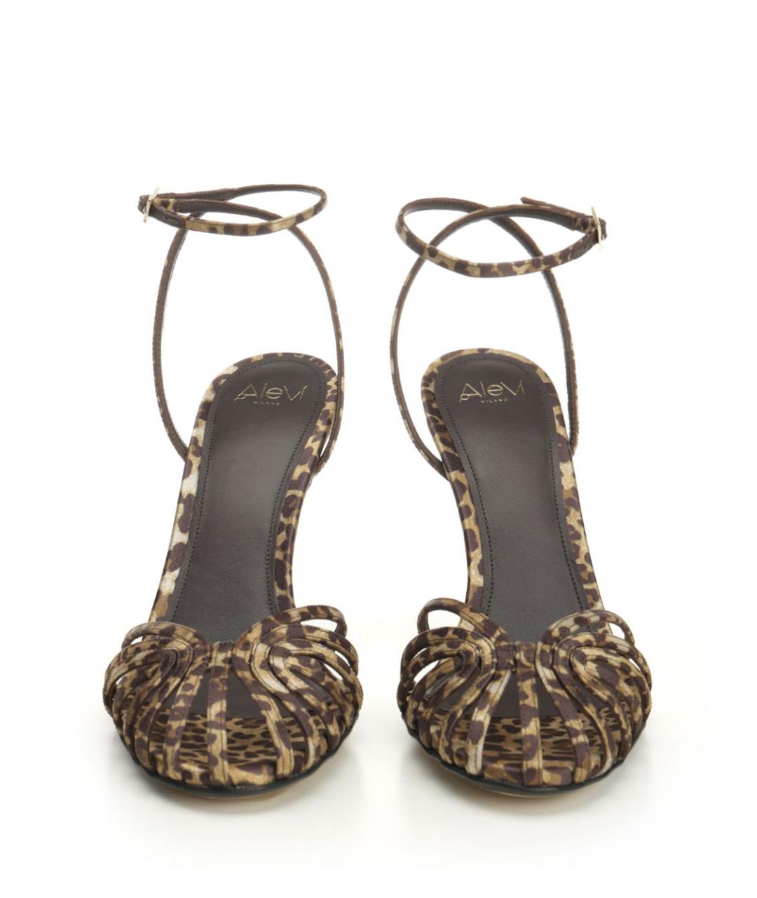 ALEVI Коричневые текстильные босоножки, фото 5