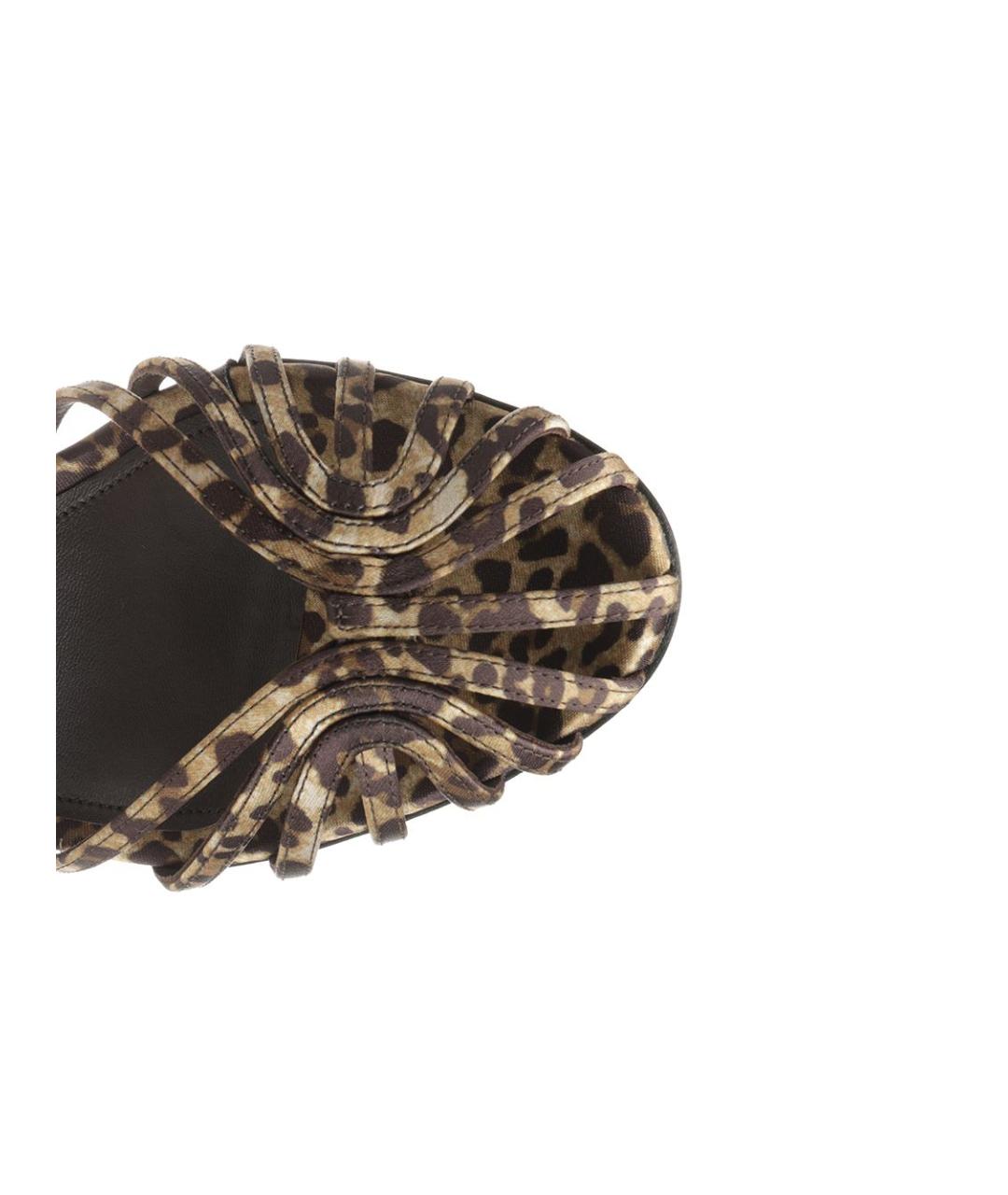 ALEVI Коричневые текстильные босоножки, фото 4