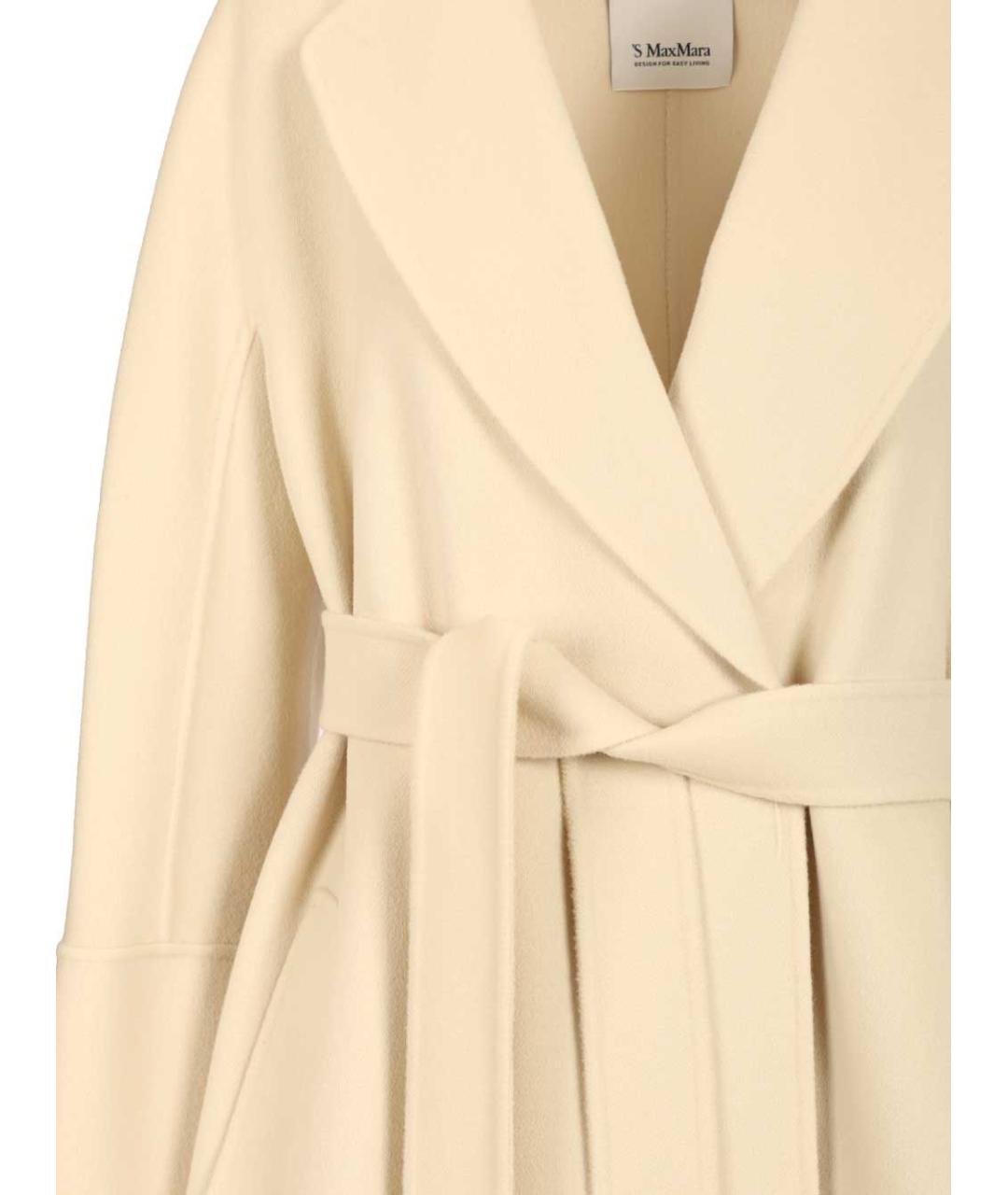 'S MAX MARA Бежевое шерстяное пальто, фото 4