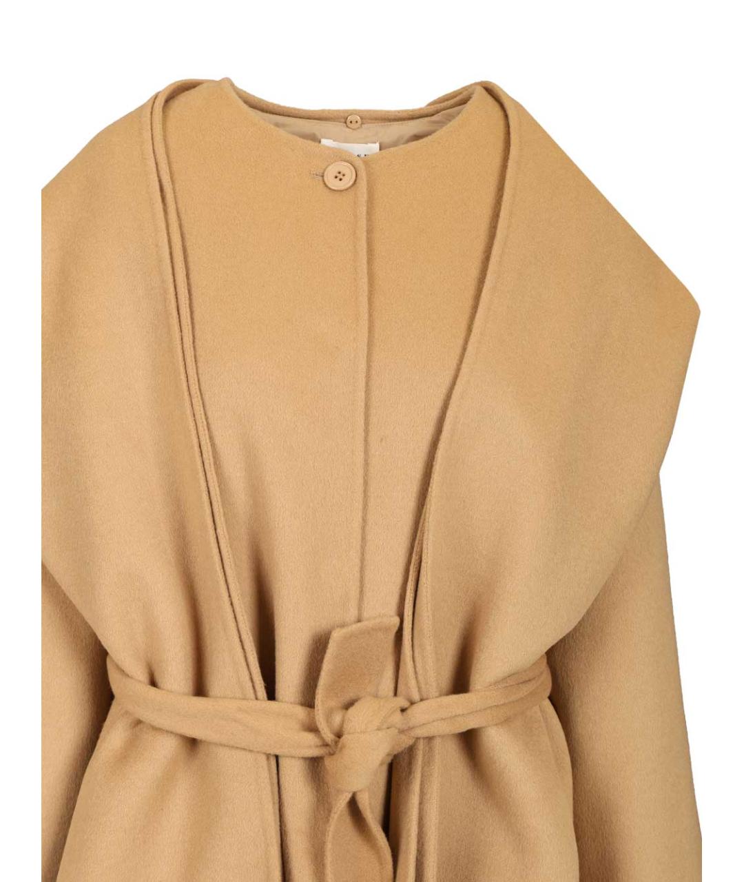 P.A.R.O.S.H. Бежевое шерстяное пальто, фото 4