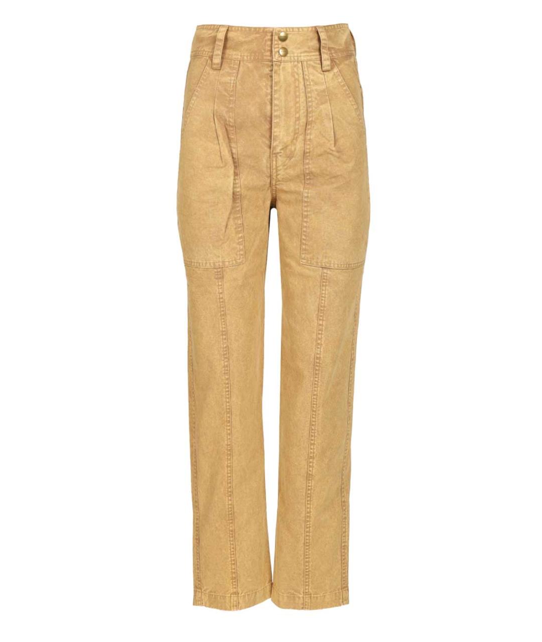 ISABEL MARANT ETOILE Коричневые хлопковые прямые брюки, фото 1