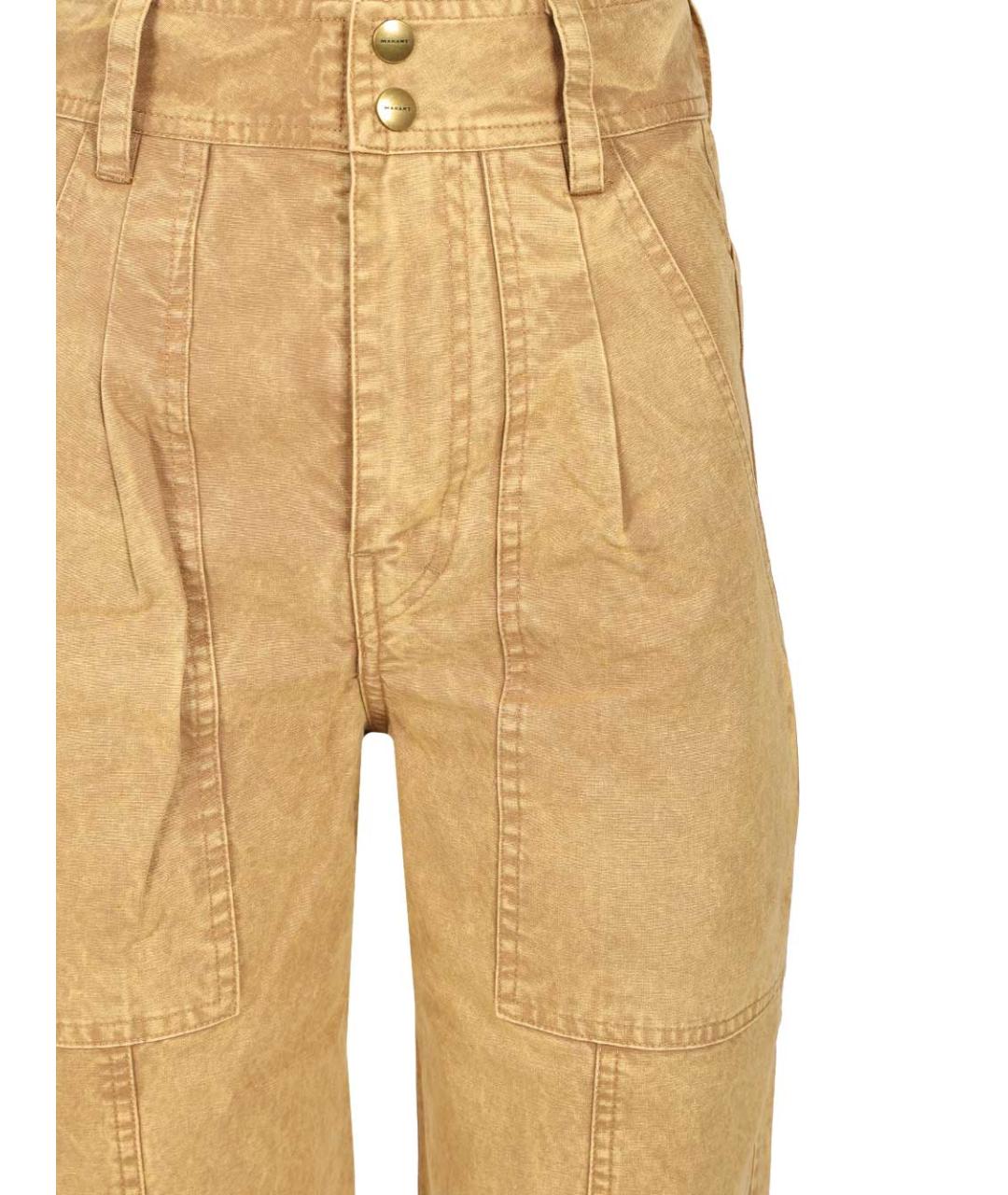 ISABEL MARANT ETOILE Коричневые хлопковые прямые брюки, фото 4