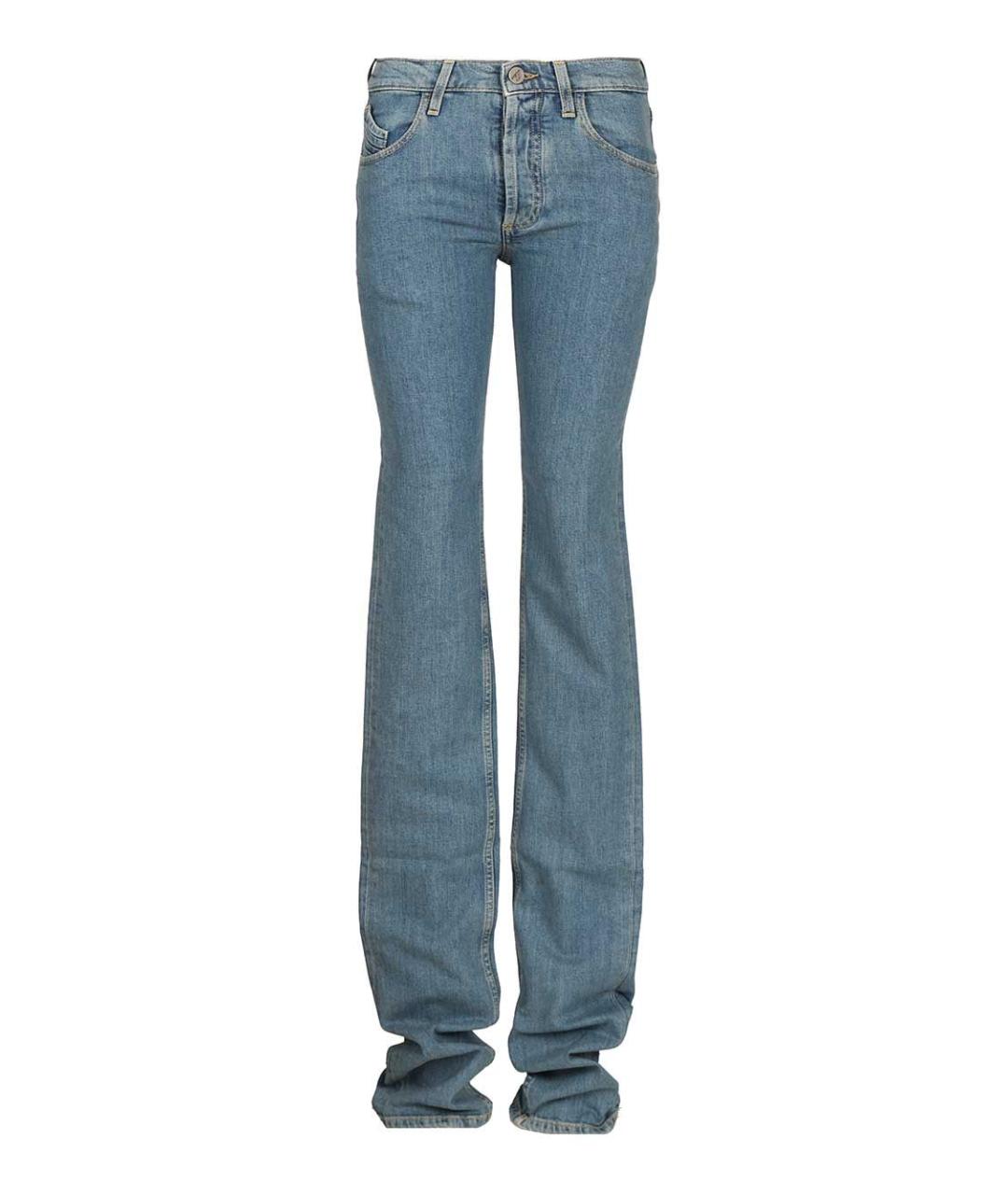 THE ATTICO Голубые хлопко-эластановые прямые джинсы, фото 1