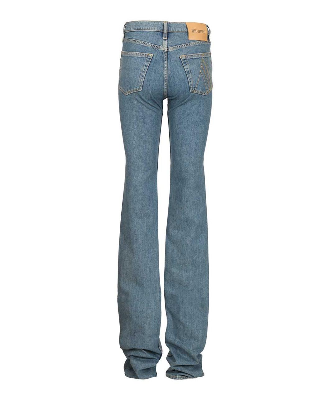 THE ATTICO Голубые хлопко-эластановые прямые джинсы, фото 2