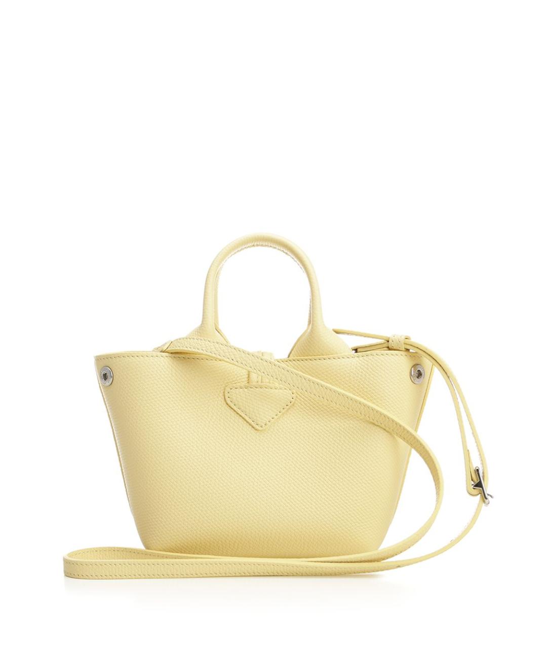 LONGCHAMP Желтая кожаная сумка с короткими ручками, фото 3
