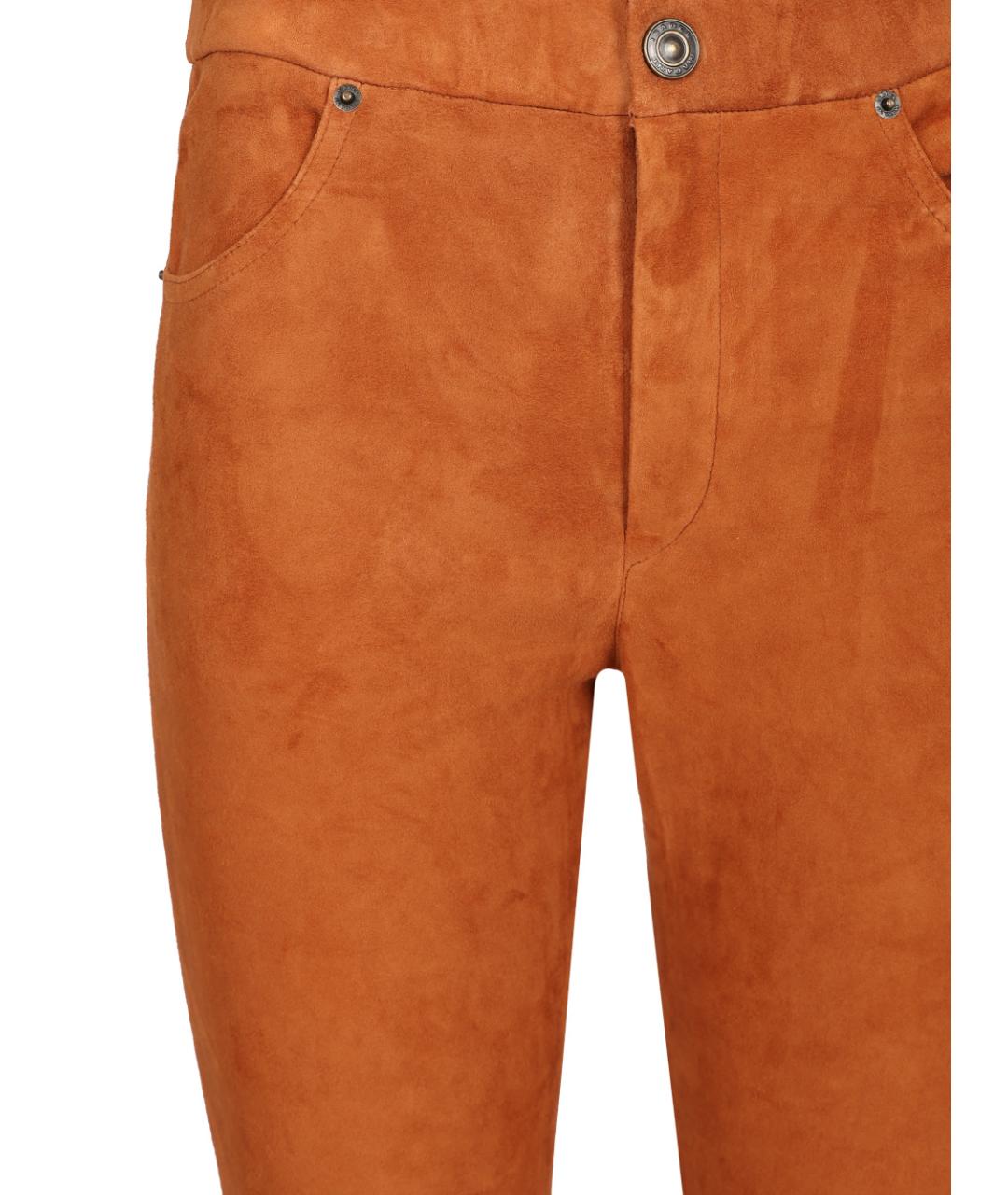 ISABEL MARANT Оранжевое замшевые прямые брюки, фото 4